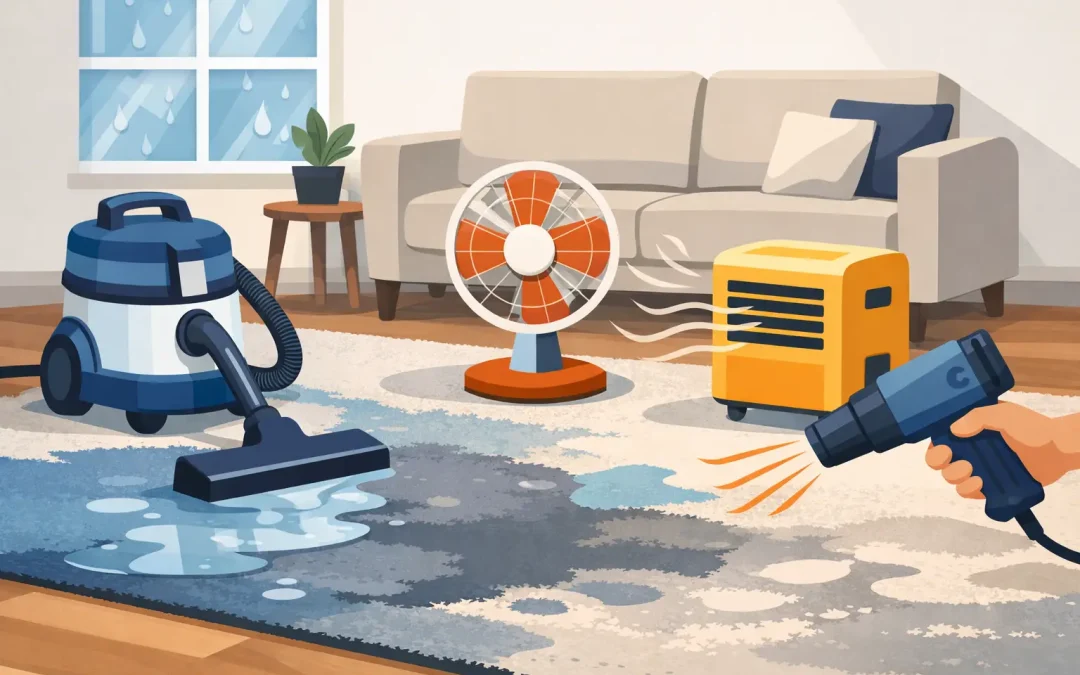 How to Dry Water-Damaged Carpet Quickly at Home